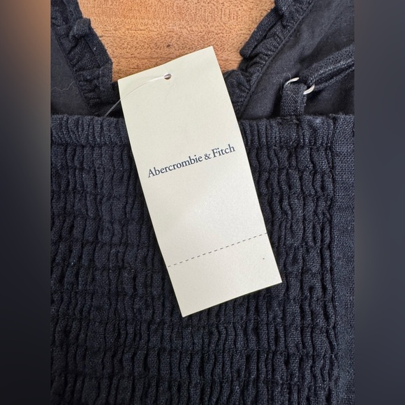 NWT Abercrombie and Fitch Ruffle Poplin Frilly Cami Linen Babydoll Crop Top - Picture 5 of 6